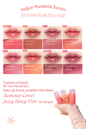 Yoğun Parlaklık ve Canlı Renkler Sunan Kalıcı Tint DASIQUE Juicy Dewy Tint (#16 Chili Sherbet)