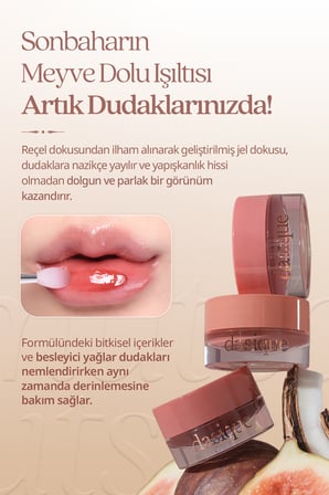 Yoğun Parlaklık Sunan, Meyve Renklerinde Kavanozda Dudak Balmı DASIQUE Fruity Lip Jam 12 Jujube Jam