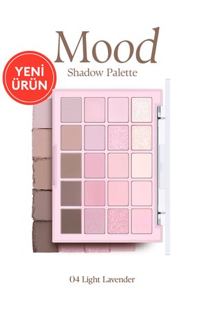 Mat ve Işıltılı Tonlardan Oluşan 20 Renkli Far Paleti DASIQUE Mood Shadow Palette (04 Light Lavender)