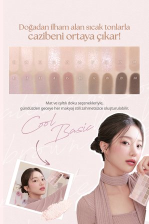 Mat ve Işıltılı Tonlardan Oluşan 20 Renkli Far Paleti DASIQUE Mood Shadow Palette (02 Cool Basic)