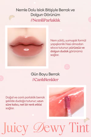 Yoğun Parlaklık ve Canlı Renkler Sunan Kalıcı Tint DASIQUE Juicy Dewy Tint (#20 Bare Nude)