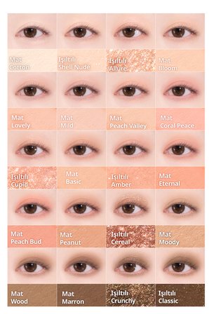 Mat ve Işıltılı Tonlardan Oluşan 20 Renkli Far Paleti DASIQUE Mood Shadow Palette (03 Spring Coral)