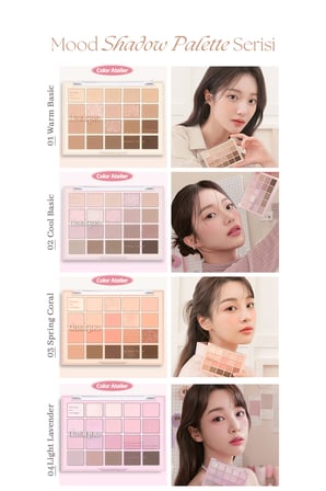 Mat ve Işıltılı Tonlardan Oluşan 20 Renkli Far Paleti DASIQUE Mood Shadow Palette (03 Spring Coral)