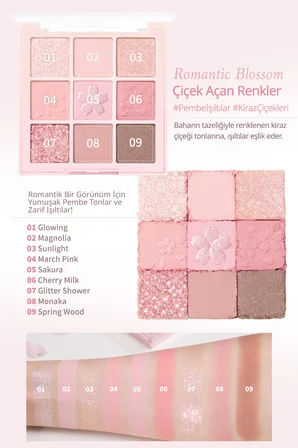Mat ve Işıltılı Renk Seçenekleri Sunan Far Paleti DASIQUE Shadow Palette (#Romantic Blossom)