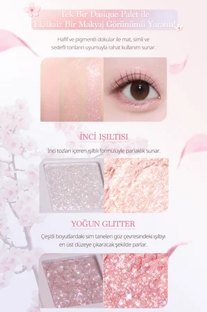 Mat ve Işıltılı Renk Seçenekleri Sunan Far Paleti DASIQUE Shadow Palette (#Romantic Blossom)