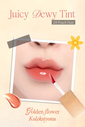 Yoğun Parlaklık ve Canlı Renkler Sunan Kalıcı Tint DASIQUE Juicy Dewy Tint (#24 Peach Fuzz)