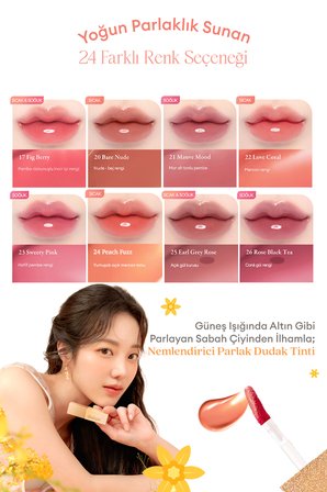Yoğun Parlaklık ve Canlı Renkler Sunan Kalıcı Tint DASIQUE Juicy Dewy Tint (#24 Peach Fuzz)