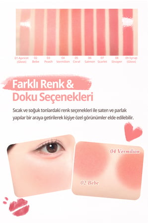 9 Renkli Ruj & Allık Paleti DASIQUE Mood Painting Lip & Cheek Palette (#02 Coral Coloring)