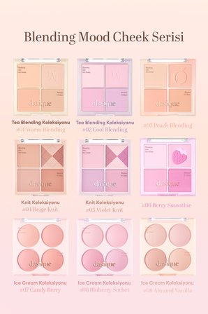 Karıştırılabilir Renk Tonlarına Sahip 4lü Allık Paleti DASIQUE Blending Mood Cheek (#13 Sweet Heart)