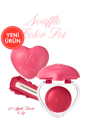 Yoğun Pigmentli Köpük Yapıda Kadife Bitişli Ruj & Allık DASIQUE Souffle Color Pot 12 Apple Uyumlu Tarte