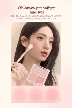 Karıştırılabilir Renk Tonlarına Sahip 4lü Allık DASIQUE Blending Mood Cheek (#15 Rose Milk Tea)