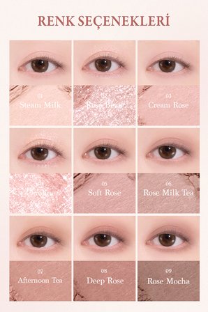 Mat ve Işıltılı Renk Seçenekleri Sunan Far Paleti DASIQUE Shadow Palette (#27 Rose Milk Tea)