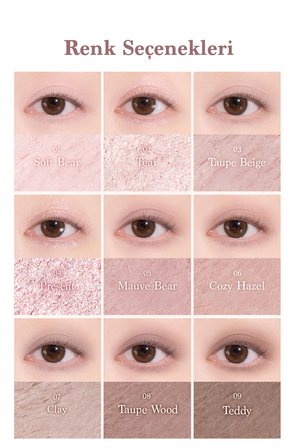 Mat ve Işıltılı Renk Seçenekleri Sunan Far Paleti DASIQUE Shadow Palette (#29 Mauve Bear)