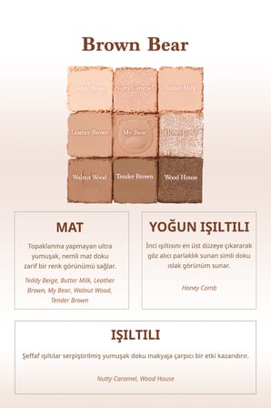 Mat ve Işıltılı Renk Seçenekleri Sunan Far Paleti DASIQUE Shadow Palette (#28 Brown Bear)
