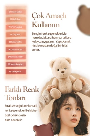 9 Renkli Ruj & Allık Paleti DASIQUE Mood Painting Lip & Cheek Palette (#05 Cozy Bear)