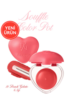 Yoğun Pigmentli Köpük Yapıda Kadife Bitişli Ruj & Allık DASIQUE Souffle Color Pot 19 Peach Gelato