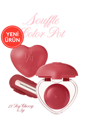 Yoğun Pigment Sunan Köpük Yapıda Kadife Bitişli Ruj & Allık DASIQUE Souffle Color Pot 23 Fog Cherry