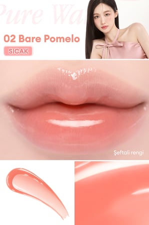 Nemlendirici ve Besleyici, Dudak Parlatıcısı DASIQUE Pure Water Lip Gloss (02 Bare Pomelo)