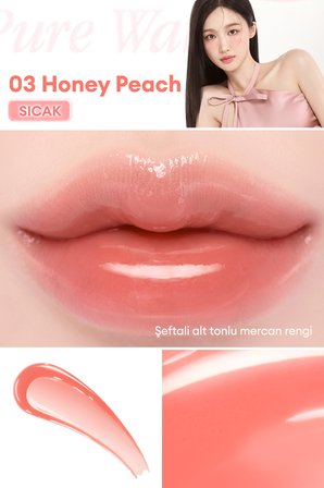Nemlendirici ve Besleyici, Dudak Parlatıcısı DASIQUE Pure Water Lip Gloss (03 Honey Peach)