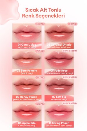 Nemlendirici ve Besleyici, Dudak Parlatıcısı DASIQUE Pure Water Lip Gloss (03 Honey Peach)