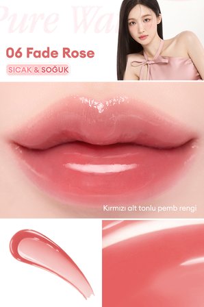 Nemlendirici ve Besleyici, Dudak Parlatıcısı DASIQUE Pure Water Lip Gloss (06 Fade Rose)