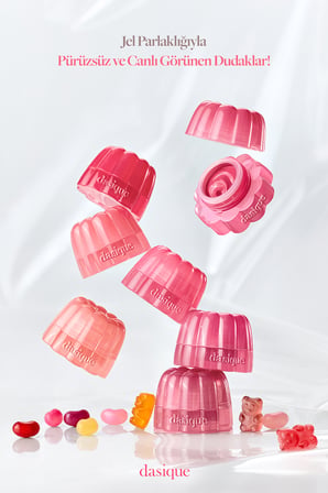 Esnek Jel Dokulu, Nemlendirici, Parlak Bitişli Ruj & Allık DASIQUE Chewing Glow Pot 04 Pink Bubble