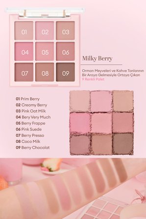 Mat Renk Seçenekleri Sunan Far Paleti DASIQUE Shadow Palette (33 Milky Berry)