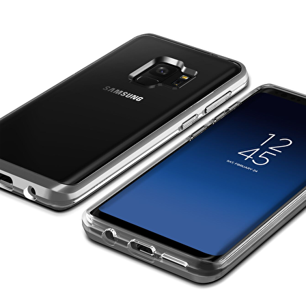 VRS Design Galaxy S9 Crystal Bumper Kılıf Steel Silver