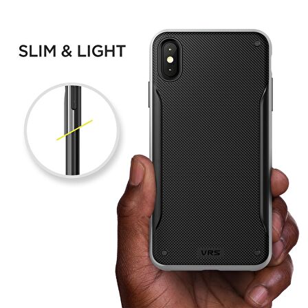 VRS iPhone Xs Max High Pro Shield Kılıf Steel Silver