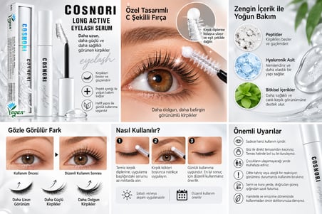 Cosnori Long Active Kirpik Serumu 9 ml