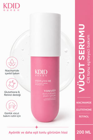 Kdid Toniver Brightening Body Serum Aydınlatıcı Vücut Serumu Retinol Niasinamid Glutatyon Toniver 200 ml