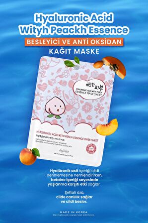 Hyalüronik Asit ve Şeftali İle Nemlendirici, Aydınlatıcı Kağıt Maske Esfolio mask