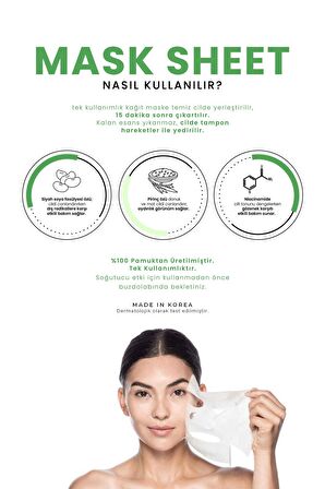 Niacinamide ve Siyah Fasülye İle, Cilt Tonu Düzenleyici Gözenek Karşıtı Kağıt Maske Esfolio Mask