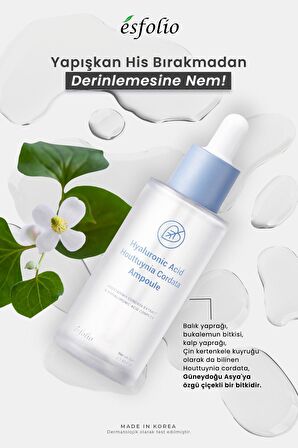 8 Farklı Hyalüronik Asit İçeren Serum esfolio Hyaluronic Acid Houttuynia Cordata Ampoule 50ml