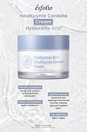 8 Farklı Hyalüronik Asit ile Nemlendirici Bakım Kremi Esfolio Hyaluronic Acid Houttuynia Cordata