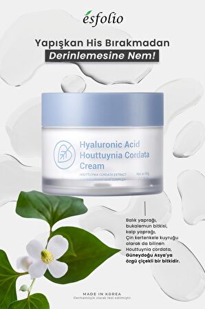 8 Farklı Hyalüronik Asit ile Nemlendirici Bakım Kremi Esfolio Hyaluronic Acid Houttuynia Cordata