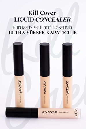 Uzun Süre Kalıcı, Pürüzsüz Dokuya Sahip Concealer Clio Kill Cover Liquid Concealer (02 Lingerie)