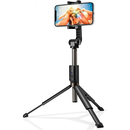 Spigen S540W Tripod Kumandalı Kablosuz Bluetooth Selfie Çubuğu 000SS24111 Siyah