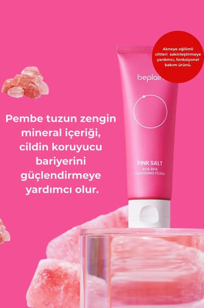 Beplain Pink Salt AHA BHA Yüz Temizleme Köpüğü 120 ml