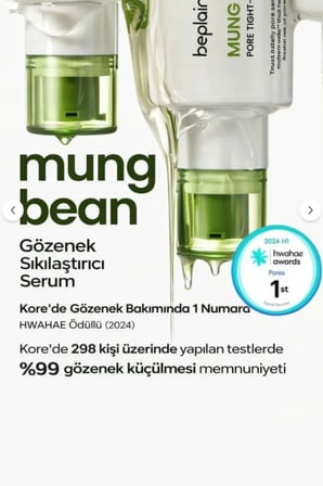 Beplain Mung Bean Yüz Serumu Gözenek Sıkılaştırıcı Vegan 30 ml