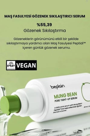 Beplain Mung Bean Yüz Serumu Gözenek Sıkılaştırıcı Vegan 30 ml