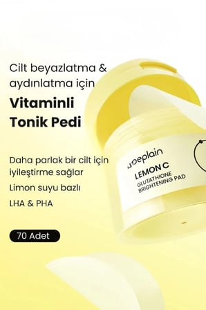 Beplain Lemon C Glutathione Aydınlatıcı Ped 70 Adet Cilt Beyazlatıcı