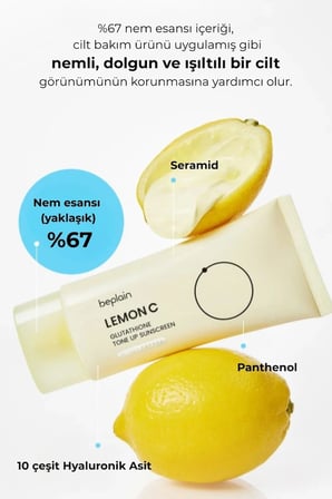 Beplain Lemon C Glutathione Tone-Up Güneş Kremi SPF50+ PA++++ 50 ml