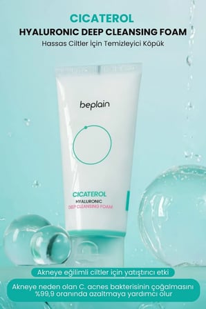 Beplain Cicaterol Hyaluronik Derin Temizleyici Köpük 120 ml Hassas Ciltler İçin