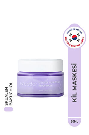 Gentle Purifying Mud Mask Canlandırıcı Ve Arındırıcı Kil Maskesi 8 Tip Peptid ve Bakuchiol Kore 60ml