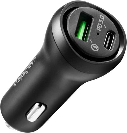 Spigen 45W USB-C 2 Port Araç içi Hızlı Şarj Aleti Güç Adaptörü Çakmaklık iPhone & Android & iPad Type-C PD 3.0 27W + QC 3.0 18W Outlet