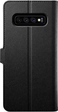 Spigen Galaxy S10 Kılıf La Manon Wallet Saffiano Black
