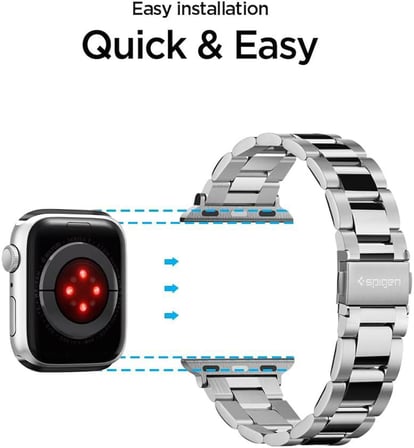 Spigen Apple Watch 42mm Seri 12/11/10 ile Uyumlu Kordon Kayış Band Modern Fit Silver - 061MP25943 - TEŞHİR