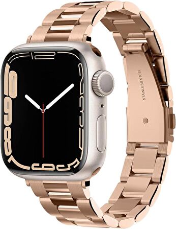 Spigen Apple Watch 41mm / 40mm / 38mm (Seri 1/2/3/4/5/6/SE/SE2/7/8/9 ile Uyumlu) Kayış Kordon Modern Fit Rose Gold - 061MP25944