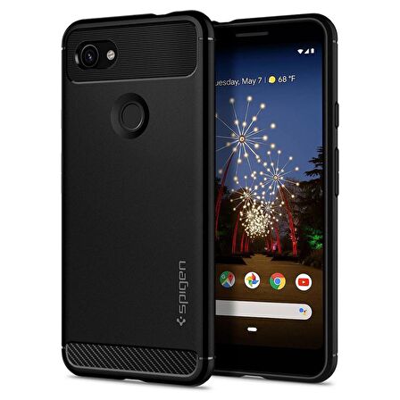 Spigen Google Pixel 3a XL ile Uyumlu Kılıf Rugged Armor Matte Black